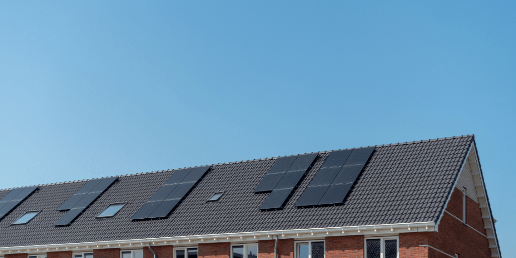 Solar panels on domestic roof