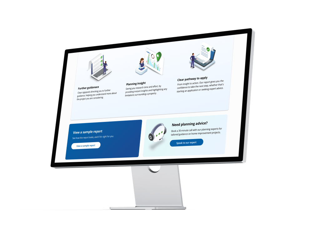 Planning portal website displaying planning guidance, insights and advice.